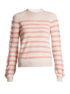 Matchesfashion.com Barrie - Stripe Loop Stitch Knit Cashmere Sweater - Womens - Pink Stripe