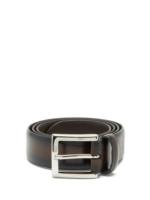 Matchesfashion.com Anderson's - Distressed-leather Belt - Mens - Dark Brown