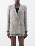 Blaz Milano - Hey Babe Prince Of Wales-check Blazer - Womens - White Black