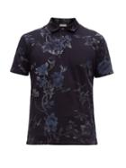 Matchesfashion.com Etro - Floral Print Cotton Polo Shirt - Mens - Blue