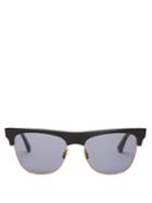 Matchesfashion.com Bottega Veneta - D-frame Acetate And Metal Sunglasses - Mens - Black