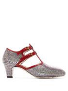 Matchesfashion.com Gucci - Crystal Embellished Leather Pumps - Womens - Silver