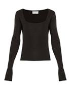 Matchesfashion.com Raey - Square Neck Ribbed Cashmere Sweater - Womens - Black