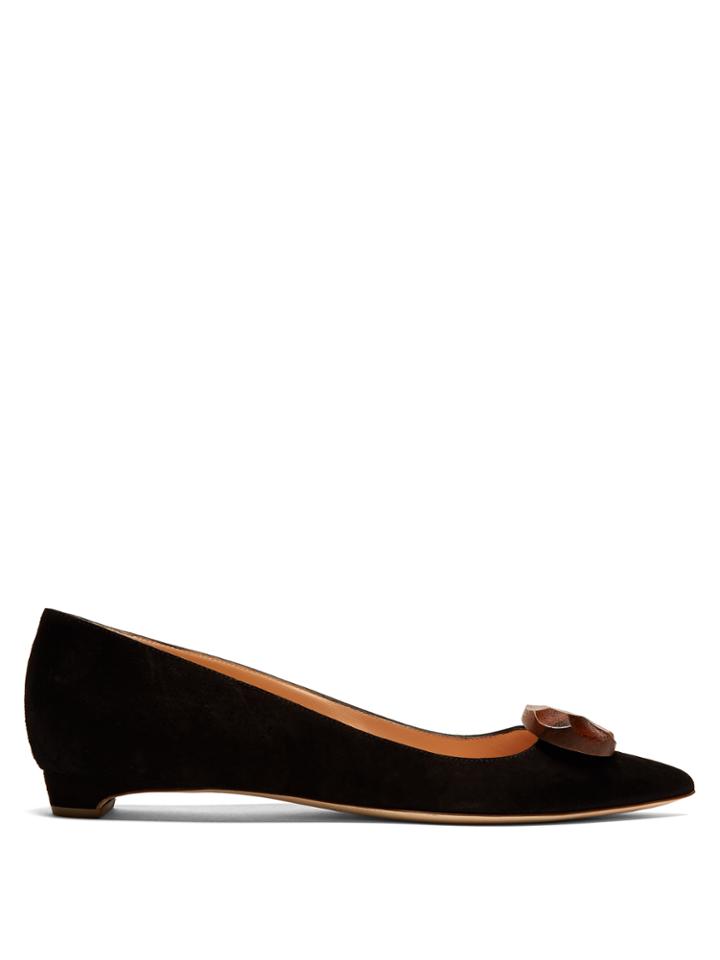 Rupert Sanderson Bedfa Point-toe Suede Flats