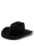 Matchesfashion.com Calvin Klein 205w39nyc - Logo Embroidered Felt Cowboy Hat - Womens - Black