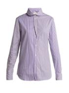 Matchesfashion.com Golden Goose Deluxe Brand - Lyra Striped Shirt - Womens - Purple Stripe