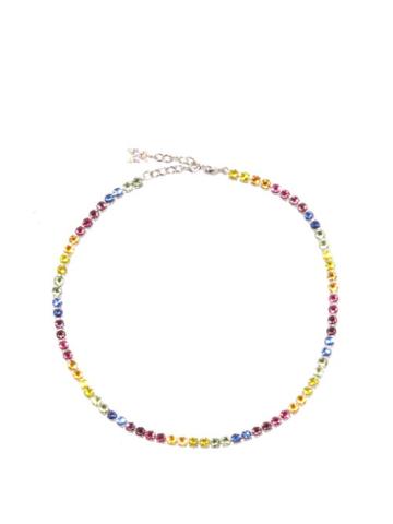Amina Muaddi - Tennis Crystal-embellished Necklace - Womens - Multi