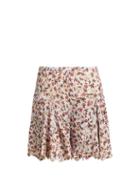 Matchesfashion.com Chlo - Floral Print Scallop Edge Tiered Georgette Shorts - Womens - Grey Print
