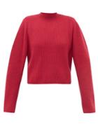 Matchesfashion.com Chlo - Ribbed Knit Wool Blend Sweater - Womens - Dark Pink