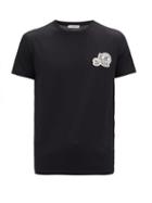 Matchesfashion.com Moncler - Double-logo Cotton-jersey T-shirt - Mens - Black