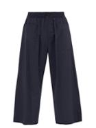Matchesfashion.com Kuro - Wide Leg Cotton Twill Trousers - Mens - Navy