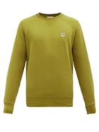Maison Kitsun - Fox Head-patch Cotton-jersey Sweatshirt - Mens - Khaki