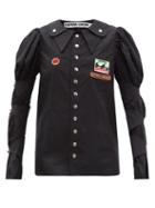 Chopova Lowena - Wax Patched Cotton-poplin Blouse - Womens - Black