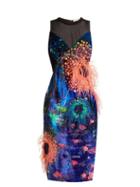 Matchesfashion.com Mary Katrantzou - Affair Embellished Dandelion Print Velvet Dress - Womens - Blue Multi