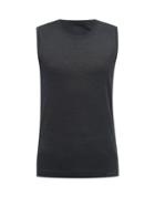 Falke Ess - Crew-neck Wool-blend Tank Top - Mens - Black