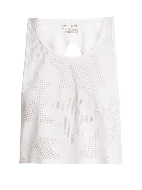 Matchesfashion.com Charli Cohen - Lumen Perforated Front Jersey Cropped Top - Womens - White