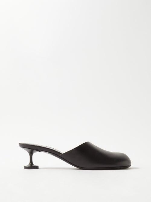 Balenciaga - Lady 80 Leather Mules - Womens - Black