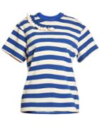 Golden Goose Deluxe Brand Gisa Ruffle-trimmed Striped T-shirt