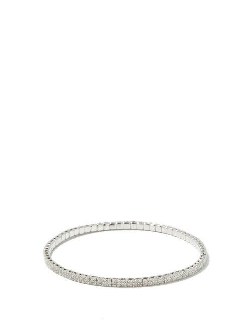 Matchesfashion.com Shay - Diamond & 18kt White Gold Bracelet - Mens - Silver