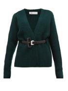 Matchesfashion.com Toga - Belted Ribbed Knit Wool Cardigan - Womens - Green