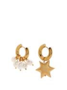 Matchesfashion.com Timeless Pearly - Mismatched Star & Pearl Gold-plated Hoop Earrings - Womens - Gold