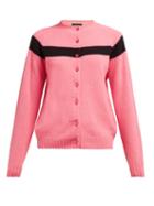 Matchesfashion.com La Fetiche - Nancy Stripe Intarsia Wool Cardigan - Womens - Pink