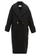 Matchesfashion.com Alexandre Vauthier - Double Breasted Wool Blend Tweed Coat - Womens - Black
