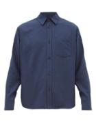 Matchesfashion.com Margaret Howell - Patch Pocket Cotton Blend Twill Shirt - Mens - Blue