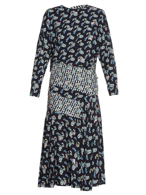 Preen By Thornton Bregazzi Jana Carnation-print Long-sleeved Dress