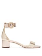 Matchesfashion.com Jimmy Choo - Jaimie Block Heel Metallic Leather Sandals - Womens - Gold