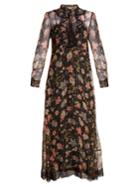 Redvalentino Floral-print Silk-chiffon Dress