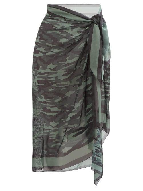 Matchesfashion.com Solid & Striped - Camouflage-print Chiffon Sarong - Womens - Camouflage