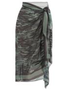 Matchesfashion.com Solid & Striped - Camouflage-print Chiffon Sarong - Womens - Camouflage