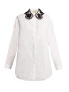 Matchesfashion.com 4 Moncler Simone Rocha - Lace Collar Cotton Shirt - Womens - White