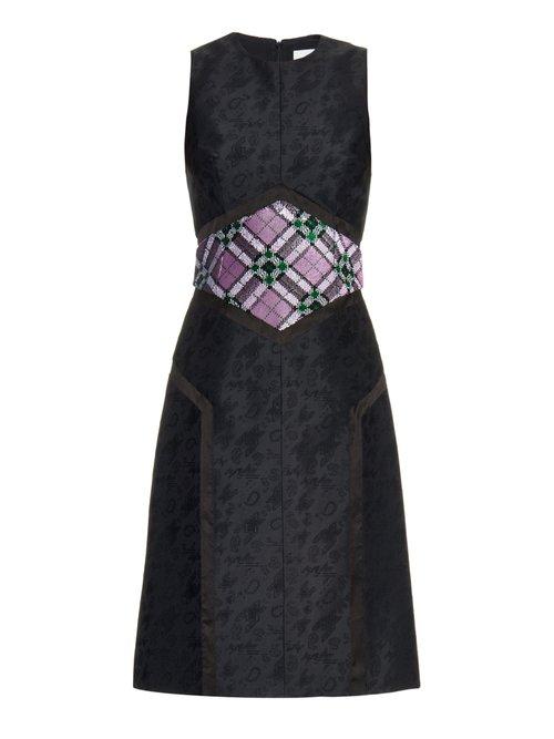 Matchesfashion.com Mary Katrantzou - Cowie Sequin Embellished Jacquard Dress - Womens - Black Pink