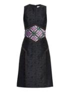 Matchesfashion.com Mary Katrantzou - Cowie Sequin Embellished Jacquard Dress - Womens - Black Pink