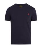 Matchesfashion.com Polo Ralph Lauren - Logo Embroidered Cotton Jersey T Shirt - Mens - Navy