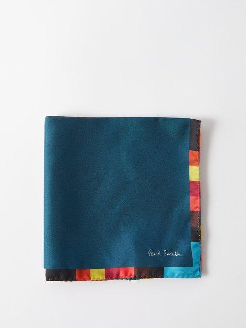 Paul Smith - Artist-stripe Silk Pocket Square - Mens - Black Multi