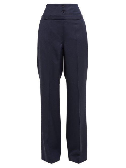 Matchesfashion.com Jil Sander - Greg Relaxed Fit Wool Trousers - Womens - Navy