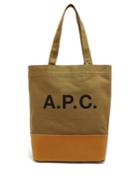 A.p.c. Contrast-panel Logo-print Canvas Tote Bag