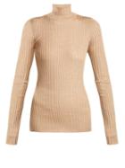 Matchesfashion.com Jil Sander - Silk And Wool Blend Roll Neck Sweater - Womens - Light Brown