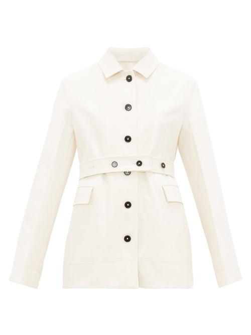 Matchesfashion.com Jil Sander - Belted Cotton-moleskin Jacket - Womens - Cream
