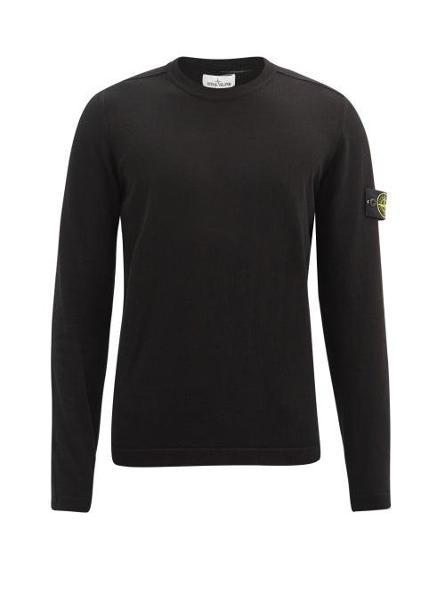 Matchesfashion.com Stone Island - Logo-patch Cotton-jersey Sweater - Mens - Black