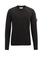 Matchesfashion.com Stone Island - Logo-patch Cotton-jersey Sweater - Mens - Black
