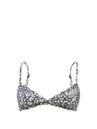 Matteau - The Tri Crop Floral-print Bikini Top - Womens - Navy Floral