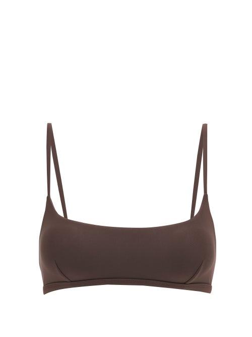 Matchesfashion.com Matteau - The Square Crop Bikini Top - Womens - Brown