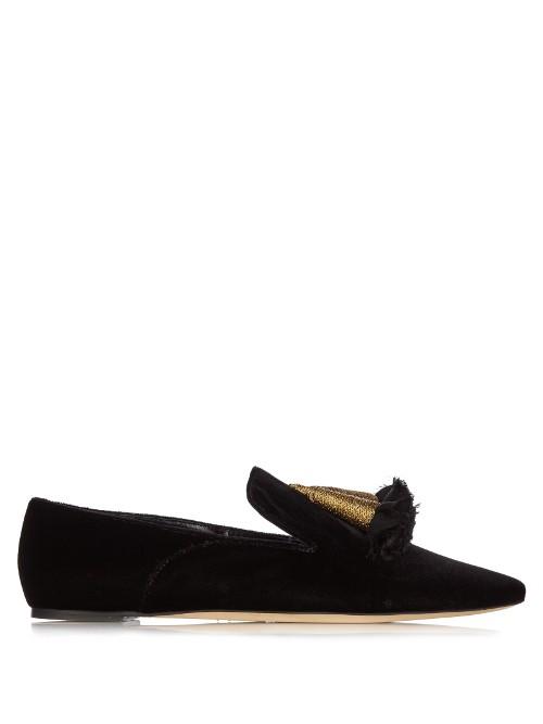 Sanayi 313 Serat Embroidered Velvet Moccasins