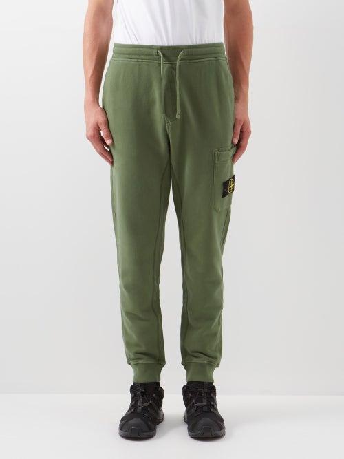 Stone Island - Logo-patch Cotton-jersey Track Pants - Mens - Olive