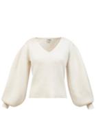 Matchesfashion.com Loewe - Balloon-sleeve Sweater - Womens - Ivory