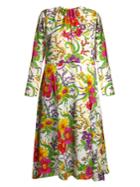 Balenciaga Floral-jacquard Gathered Midi Dress